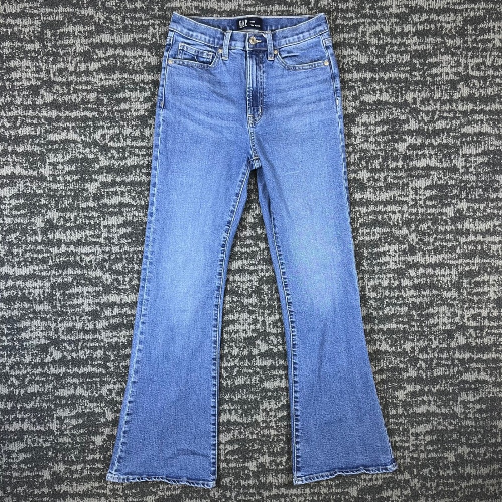 Gap Jeans Womens 2/26R '70s Flare Blue High Rise Denim Stretch Medium Wash